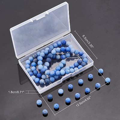 Dyed & Heated Natural Blue Aventurine Beads Strands G-AR0001-54-1