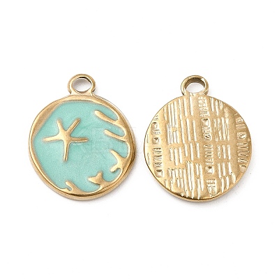 PVD Vacuum Plating 201 Stainless Steel Enamel Pendants STAS-J401-VC945-1