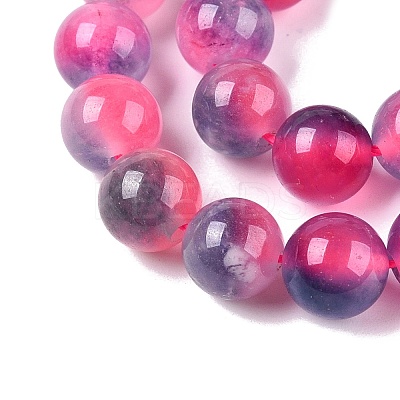 Dyed Natural White Jade Beads Strands G-T138-8mm-210-17-1