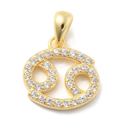 925 Sterling Silver Micro Pave Clear Cubic Zirconia Pendants LS-STER-Z012-06G-10-1