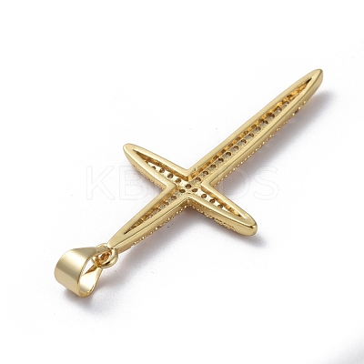 Brass Micro Pave Cubic Zirconia Pendants ZIRC-G159-02G-05-1