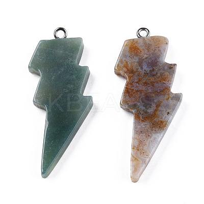 Natural Moss Agate Pendants G-N332-53-A09-1