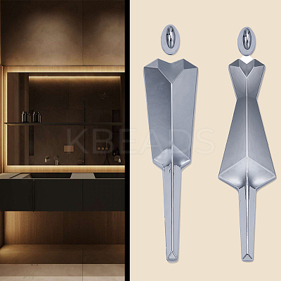 ABS Male & Female Bathroom Sign Stickers AJEW-WH0347-32B-1