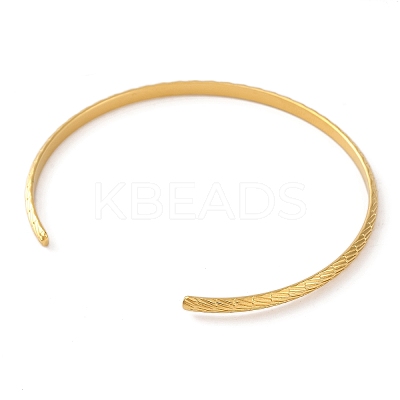 Ion Plating(IP) 304 Stainless Steel Textured Open Cuff Bangles BJEW-G714-01G-1