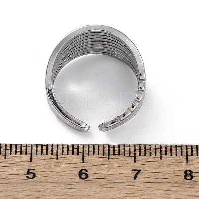 304 Stainless Steel Open Cuff Rings for Women RJEW-F174-04P-1