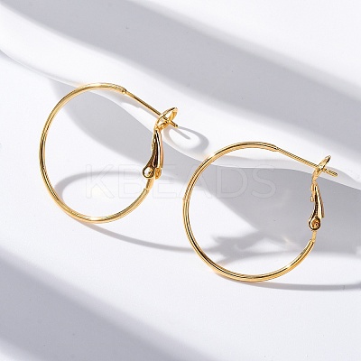 Brass Hoop Earrings EJEW-R014-17A-G-1