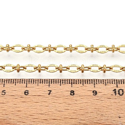 304 Stainless Steel Textured Oval Link Chains CHS-N005-06B-G-1