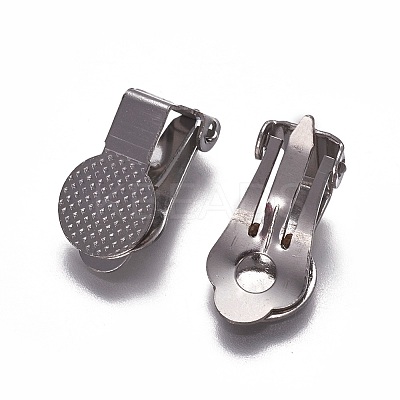 Tarnish Resistant 316 Surgical Stainless Steel Clip-on Earring Findings LS-KK-F785-03P-1
