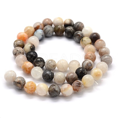 Natural Bamboo Leaf Agate Beads Strands G-G763-03-10mm-1