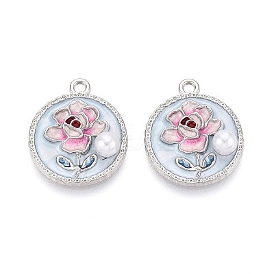 Rack Plating Alloy Enamel Pendants ENAM-N065-17P-1