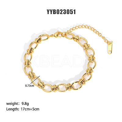 European Style 304 Stainless Steel Link Chain Bracelet for Women LS-HM2215-4-1