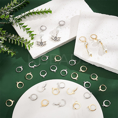 100Pcs 2 Colors 304 Stainless Steel Leverback Earring Findings STAS-PH0005-69-1