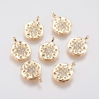 Brass Micro Pave Cubic Zirconia Charms KK-A144-028G-1