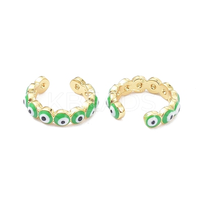 Brass Enamel Cuff Earrings KK-P205-19G-1