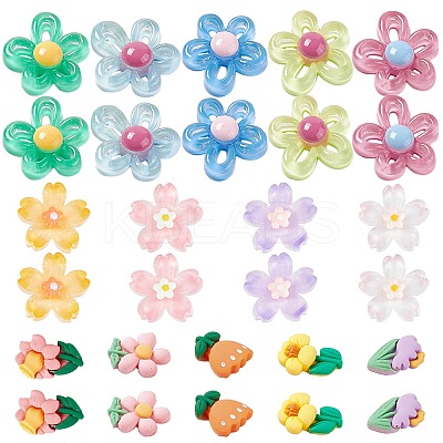 60Pcs 3 Styles Transparent Resin Cabochons CRES-SC0002-49-1