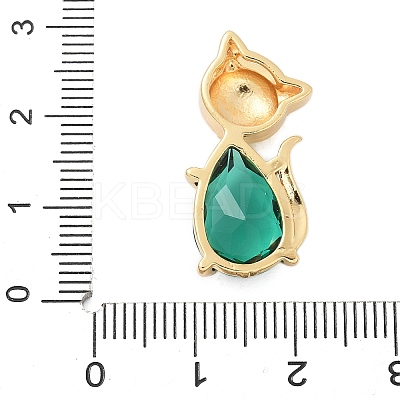 Brass Micro Pave Clear Cubic Zirconia Pendants KK-S507-15A-G-1