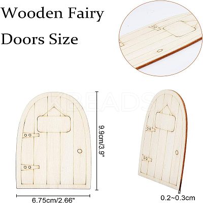 Wooden Fairy Door Decoration WOOD-NB0001-64C-1