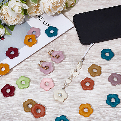 50Pcs Opaque Acrylic Pendants SACR-SP0001-41-1