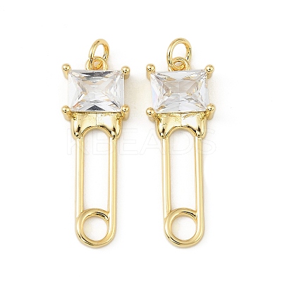 Brass Micro Pave Cubic Zirconia Pendants KK-H527-30G-1