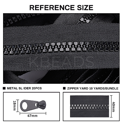 Nylon Closed-end Zipper and Resin Zipper Sliders Zipper Head DIY-BC0011-68-1