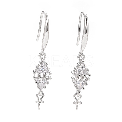 Rhodium Plated 925 Sterling Silver Earring Hooks STER-D035-36P-1