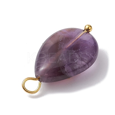 3Pcs 3 Styles Natural Amethyst Pendant PALLOY-JF02576-03-1