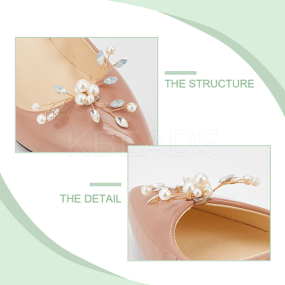 4Pcs Flower Plastic Imitation Pearl Shoe Decorations FIND-MA0001-01-1