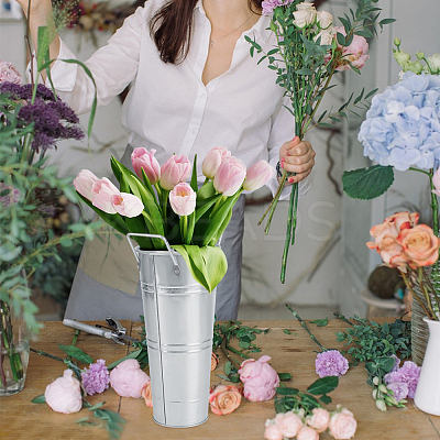 Galvanized Iron Flower Vase DIY-WH0899-461B-1