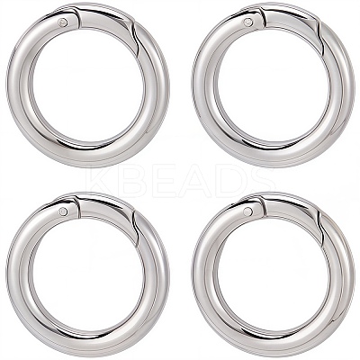 6Pcs 304 Stainless Steel Spring Gate Rings STAS-SC0008-35-1