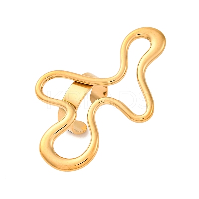 304 Stainless Steel Adjustable Open Cuff Rings for Women LS-RJEW-A064-01G-1