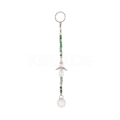 Angel & Teardrop Clear Glass Suncatchers HJEW-JM00841-1