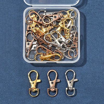 24Pcs 3 Colors Alloy Swivel Lobster Claw Clasps FIND-FS0003-73-1