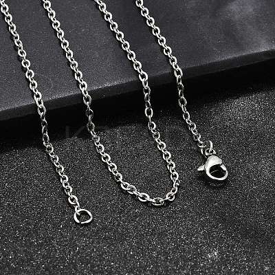 Non-Tarnish Unisex Classic Plain 304 Stainless Steel Mens Womens Necklaces X-STAS-H325-P-1
