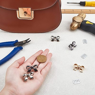 12 Sets 3 Colors Zinc Alloy Bag Decorate Clasp PALLOY-CA0001-85-1