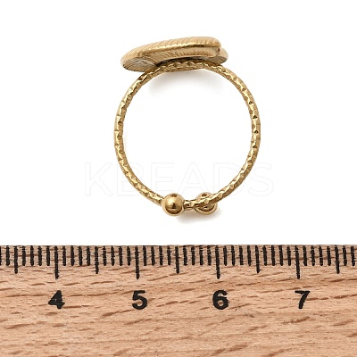 Conch 304 Stainless Steel Open Finger Rings for Women RJEW-A091-16G-1