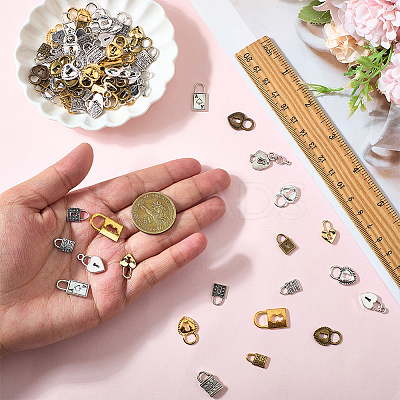 90Pcs 15 Styles Tibetan Style Alloy Pendants TIBEP-SC0003-38-1