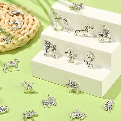 Tibetan Style Alloy Puppy Pendants TIBEP-CJ0001-18-1