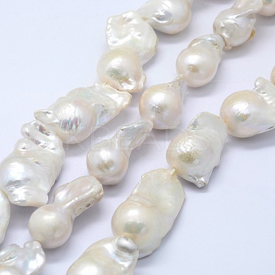 Natural Baroque Pearl Keshi Pearl Beads Strands PEAR-K004-15-1