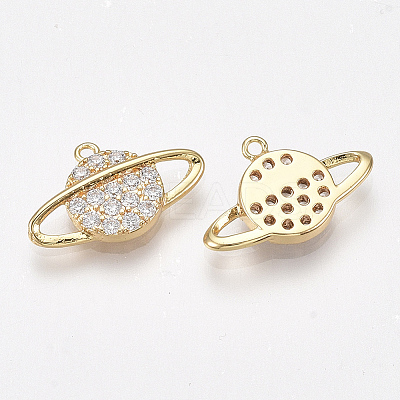 Brass Micro Pave Cubic Zirconia Pendants X-KK-T038-513G-1
