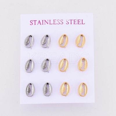 304 Stainless Steel Stud Earrings EJEW-I235-11A-1