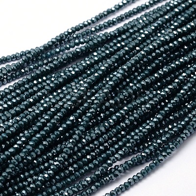 Faceted Rondelle Full Rainbow Plated Electroplate Glass Beads Strands EGLA-M004-2mm-A05-1