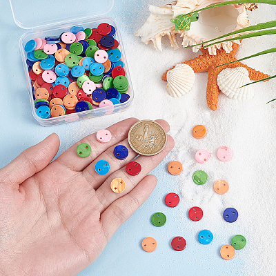 180Pcs 6 colors Spray Paint Natural Freshwater Shell Links/Connectors SHEL-GA0001-28-1