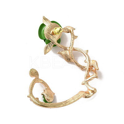 Alloy Rose Climber Wrap Around Stud Earrings for Women LS-EJEW-A096-01D-1