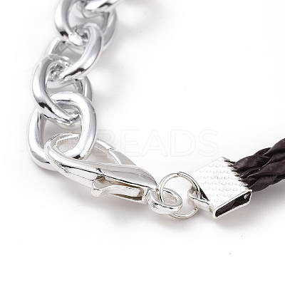 Fashion Braided Bracelets BJEW-JB00848-09-1