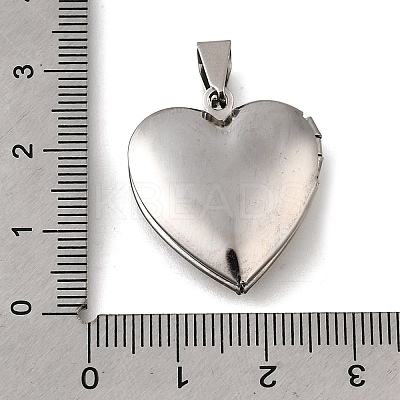 316 Stainless Steel Locket Pendants STAS-C123-02A-P-1
