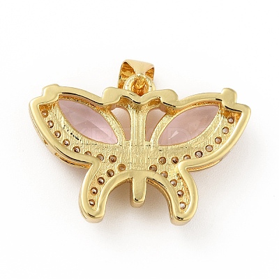 Brass Micro Pave Cubic Zirconia Pendants KK-B059-34G-E-1