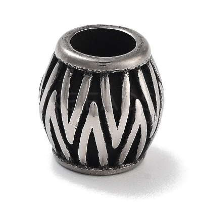 Retro 304 Stainless Steel European Beads STAS-L274-019AS-1