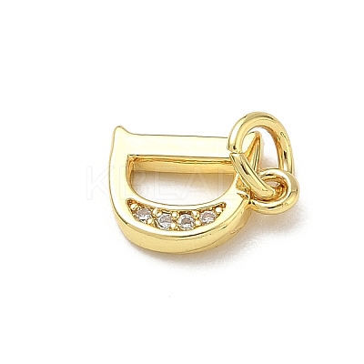 Brass Micro Pave Cubic Zirconia Charms KK-I382-03G-D-1
