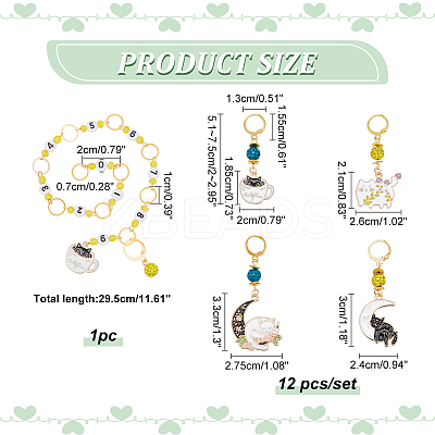 Knitting Row Counter Chains & Locking Stitch Markers Kits HJEW-AB00513-1
