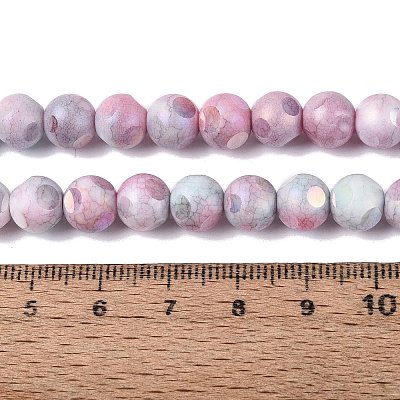 Ombre Effect Dyed Electroplate Opaque Glass Beads Strands EGLA-Q130-01A-20-1
